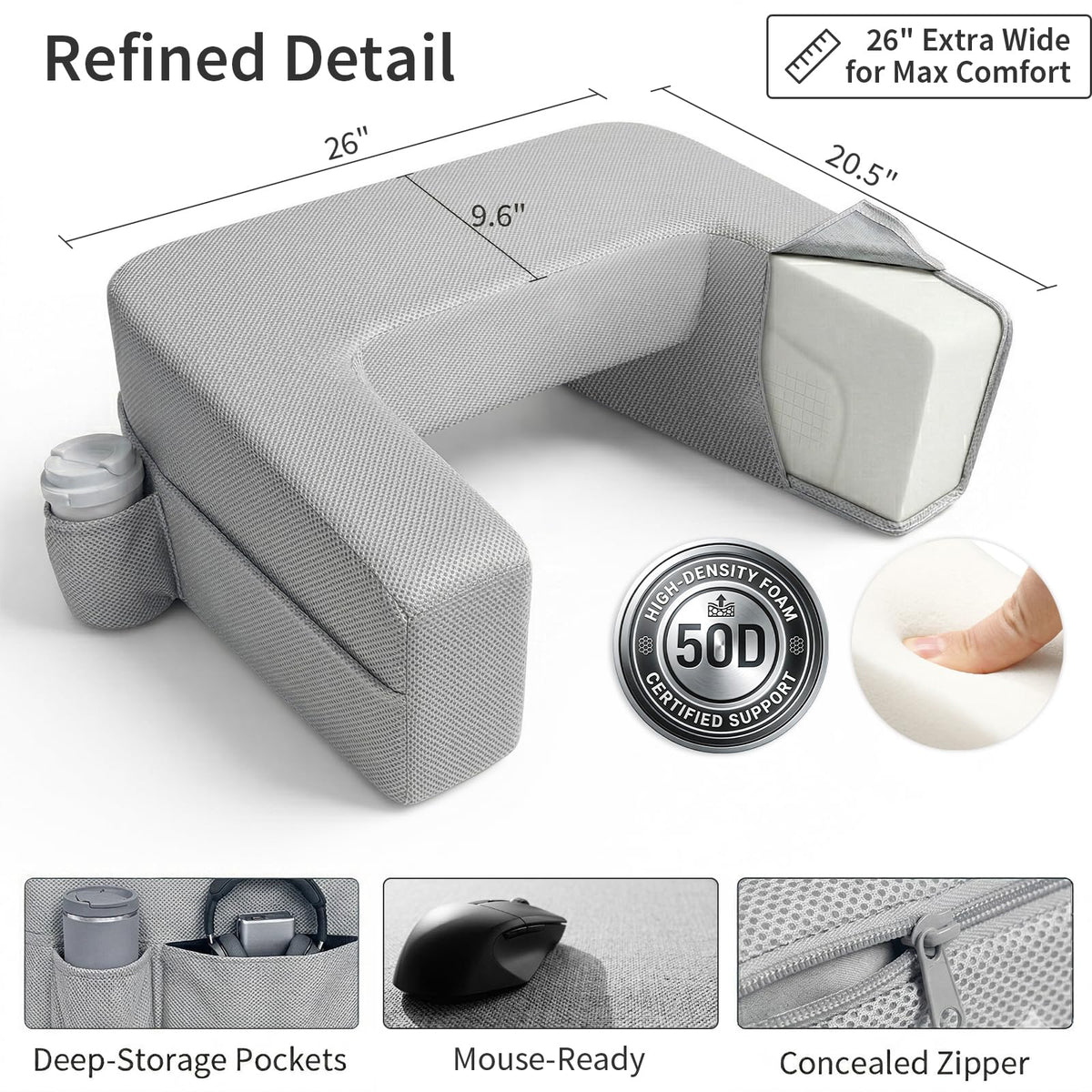 Septsun patented dual-function design blends pillow and desk in one.