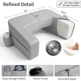 Septsun patented dual-function design blends pillow and desk in one.