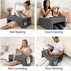Septsun lap desk pillow in dark gray finish for cozy decor