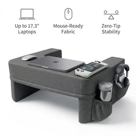 Septsun lap desk pillow in gaming and reading setup on sofa