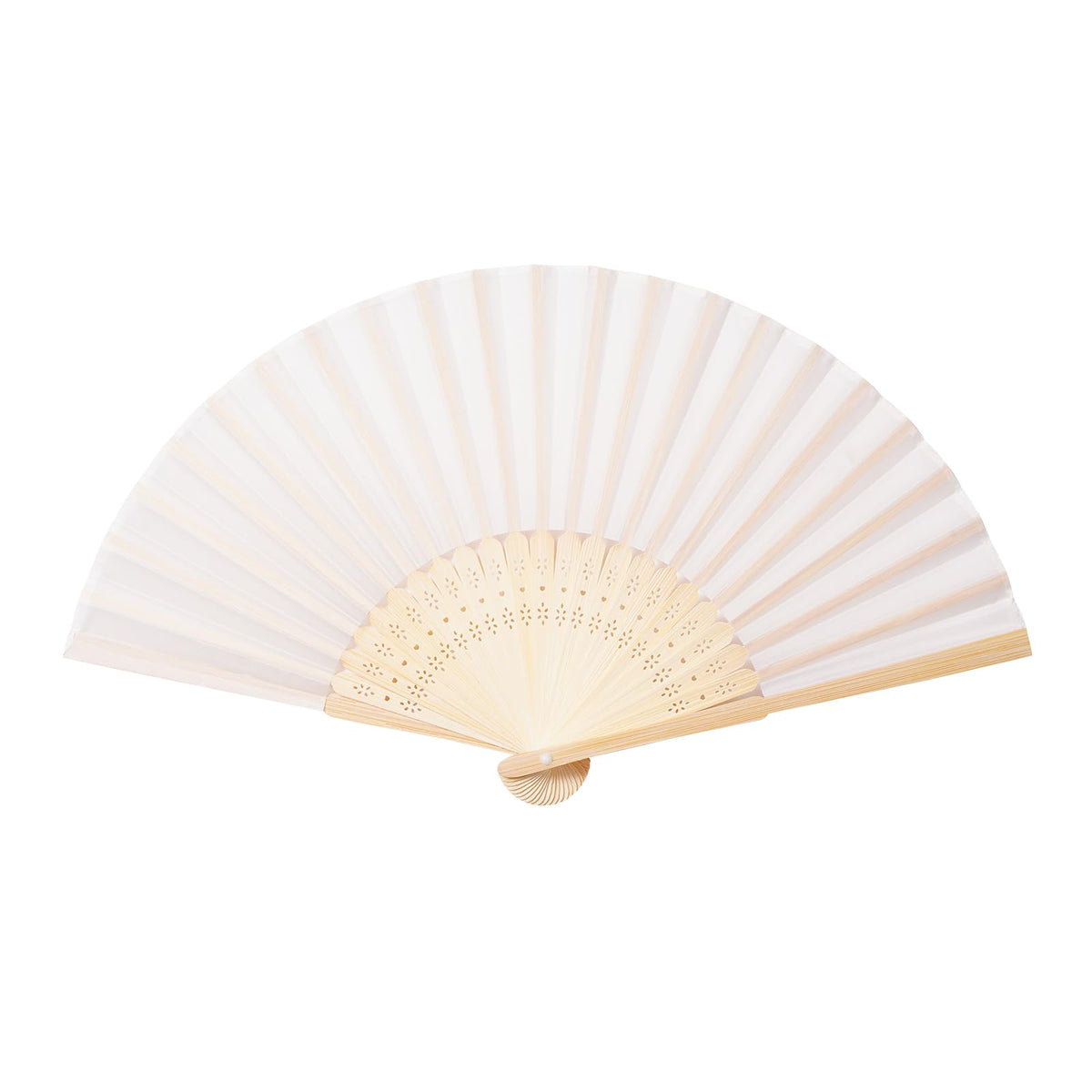 Sepwedd cream bamboo hand fan open, elegant bridal prop for dancing