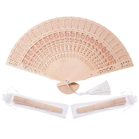 Sepwedd sunflower hand fan closed, wooden portable cooling accessory for parties.