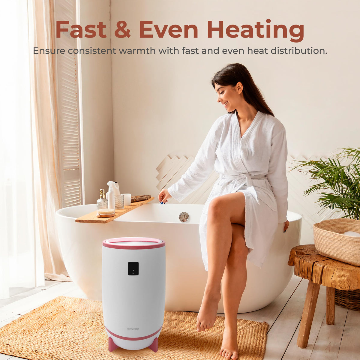 SereneLife towel warmer built-in timer enables 15–60 minute sessions.