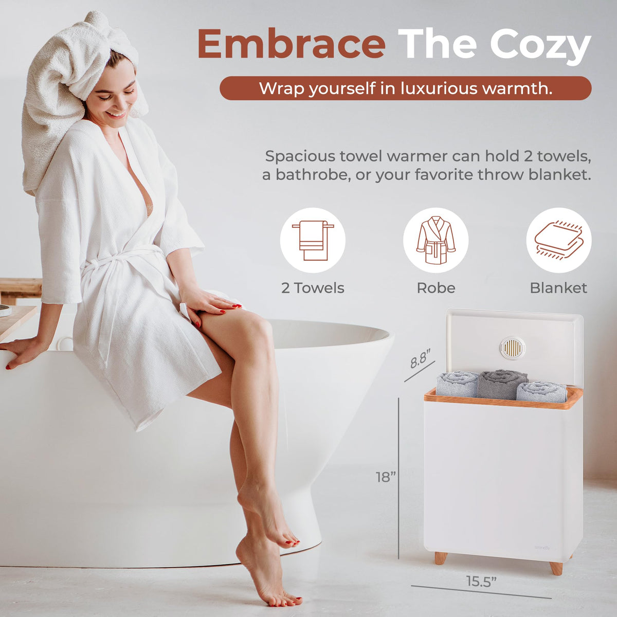 SereneLife towel warmer control panel single touch for effortless warming