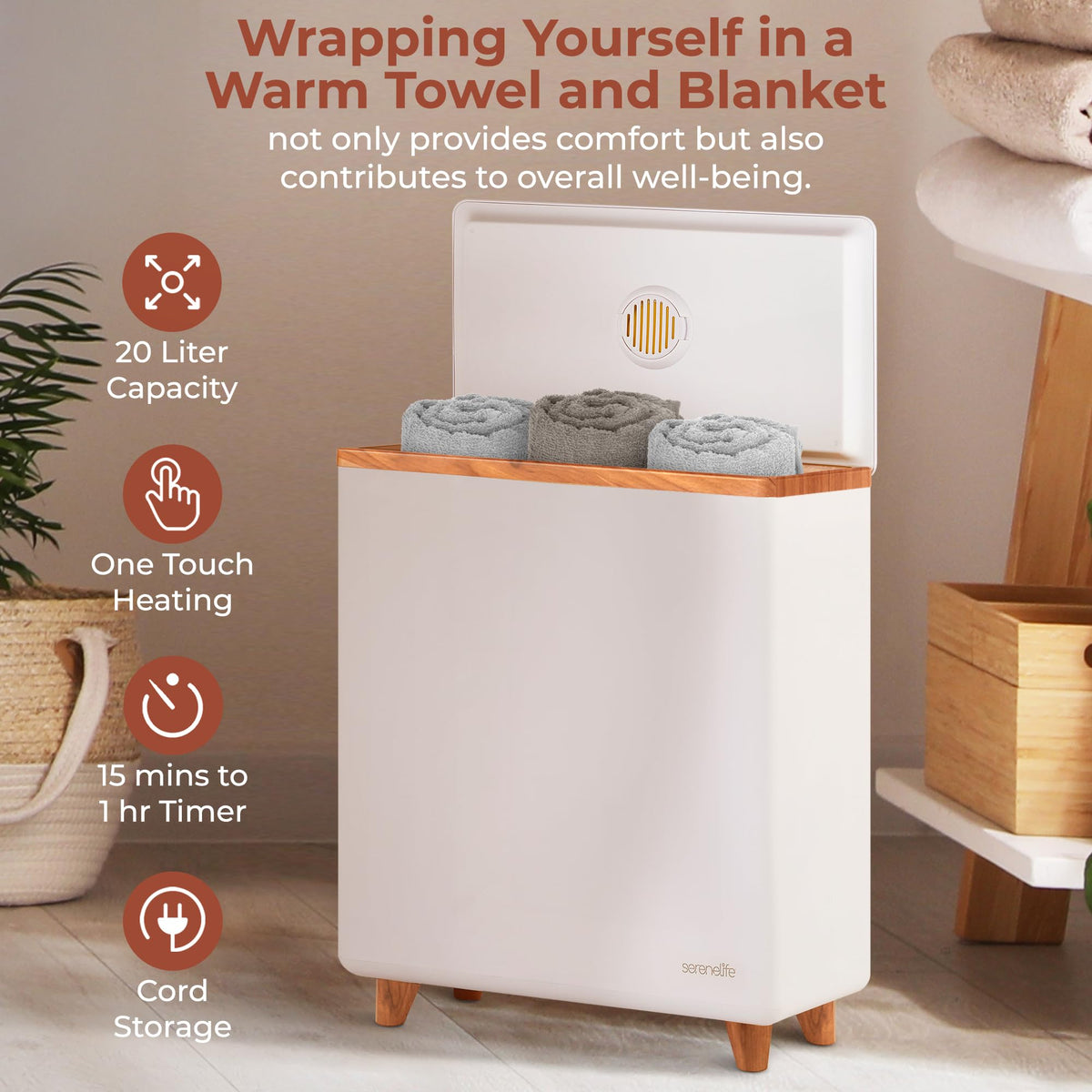 SereneLife compact portable design easy to move around the home