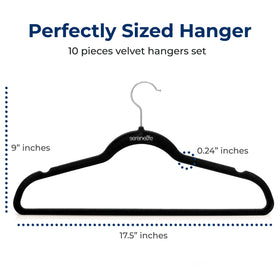 SereneLife velvet hanger with slim profile saves closet space.