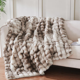 Serenhom bubble brown throw front view for cozy couch warmth.