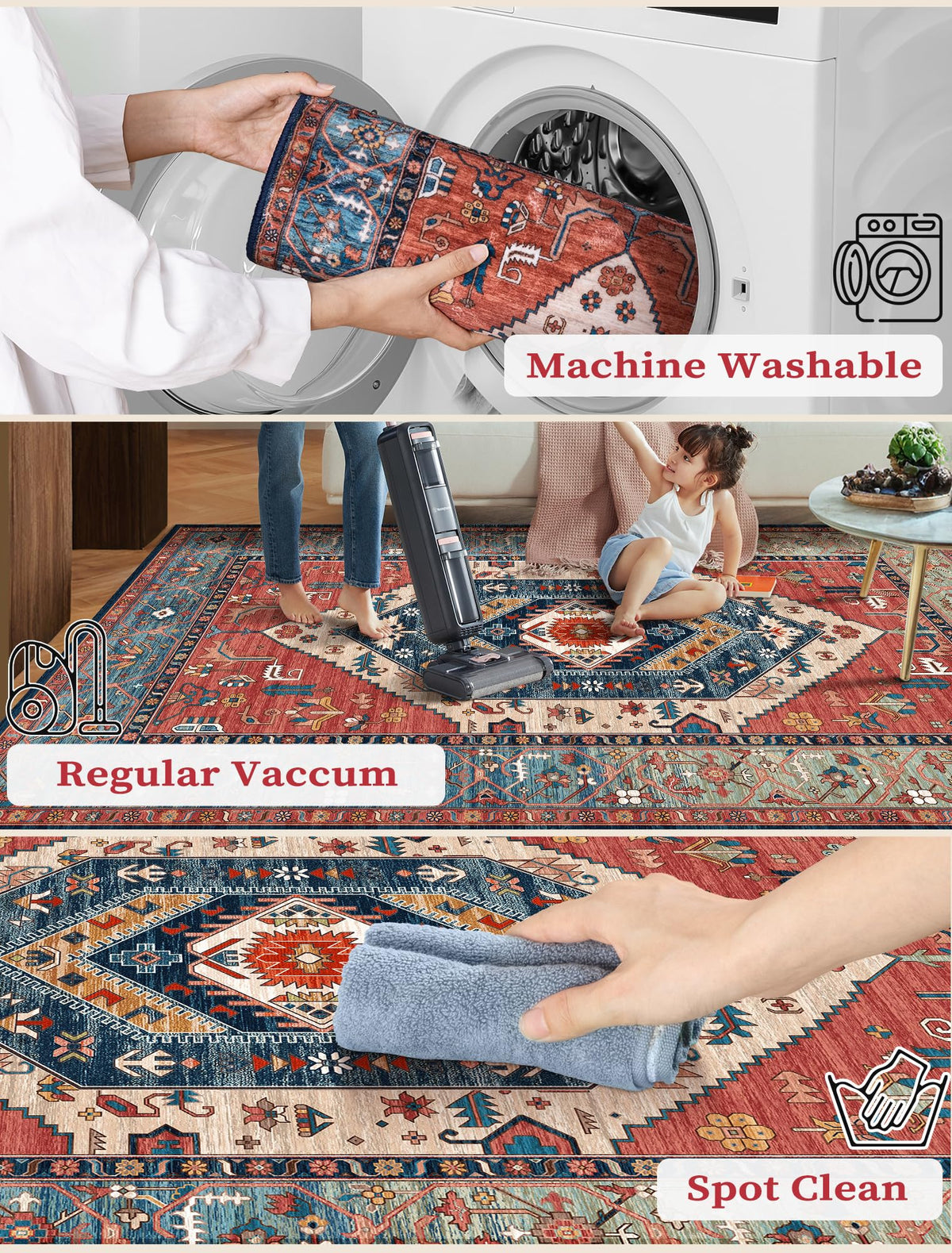 SERISSA Runner Rug vintage boho pattern adds color and texture to living spaces