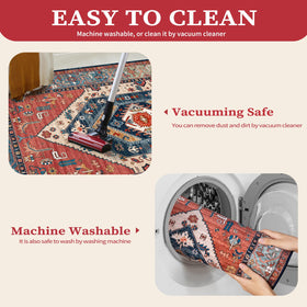 SERISSA rug non-slip backing ensures safe placement in high-traffic areas