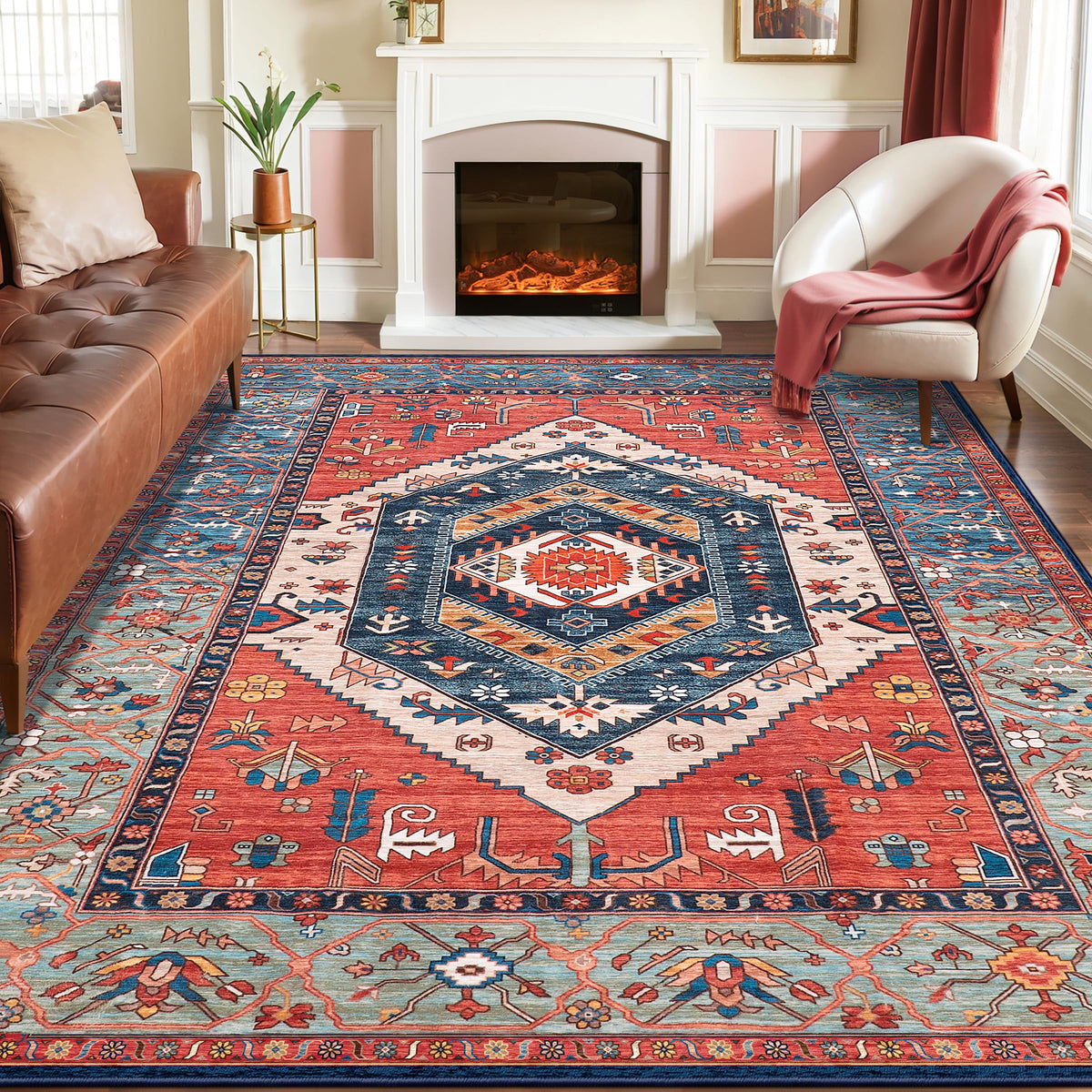 SERISSA washable rug close-up of soft pile for bare feet comfort