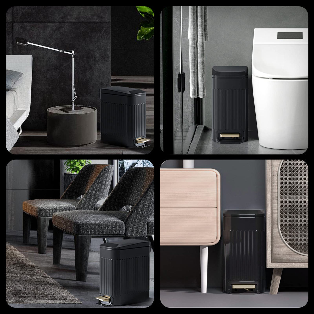 Seroelda compact bin ideal for corners, bedrooms, and offices.