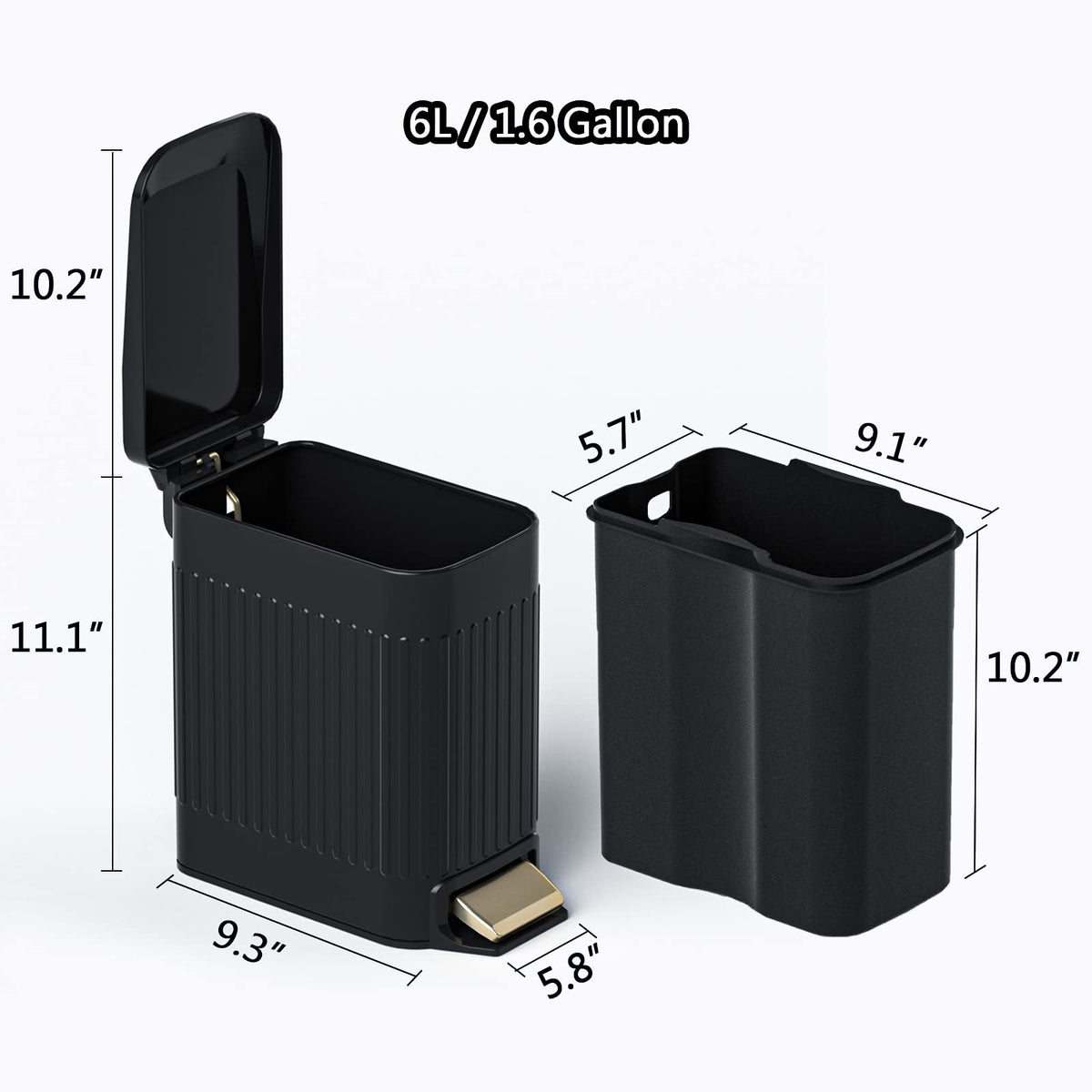 Seroelda non-slip base keeps the can stable on floors.