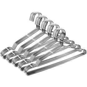 Seropy ultra-thin stainless steel hangers save space in the closet.