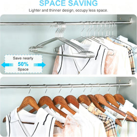 Seropy space-saving hangers optimize closet layout and organization.