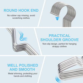 Seropy hangers with non-slip grooves hold garments securely.