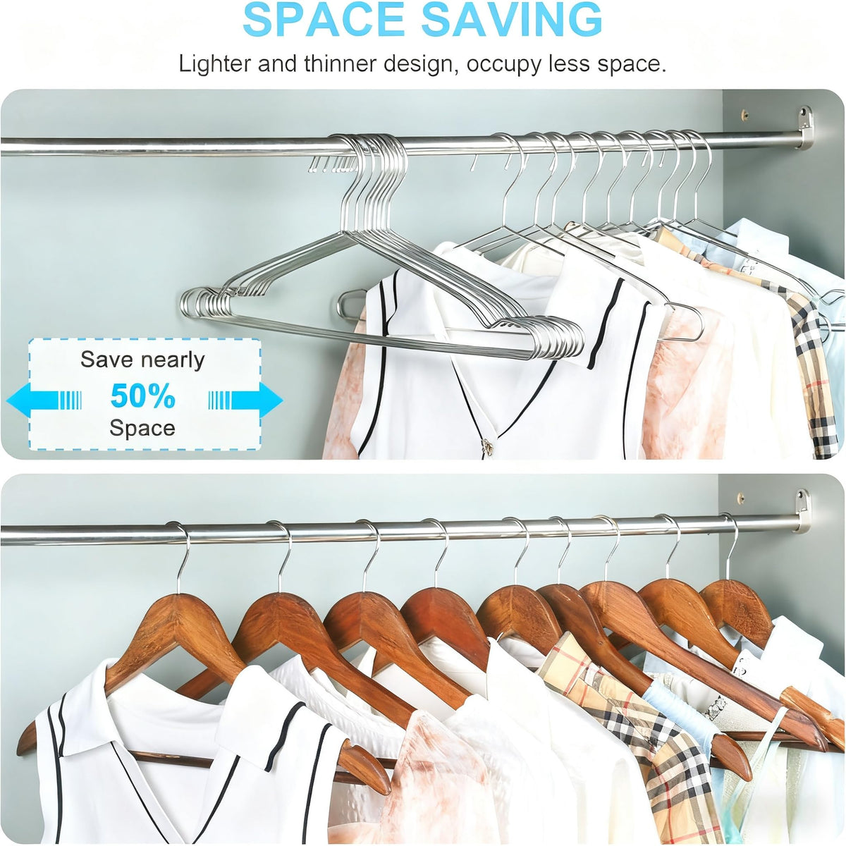 Seropy rust-resistant stainless steel hanger suitable for damp bathrooms