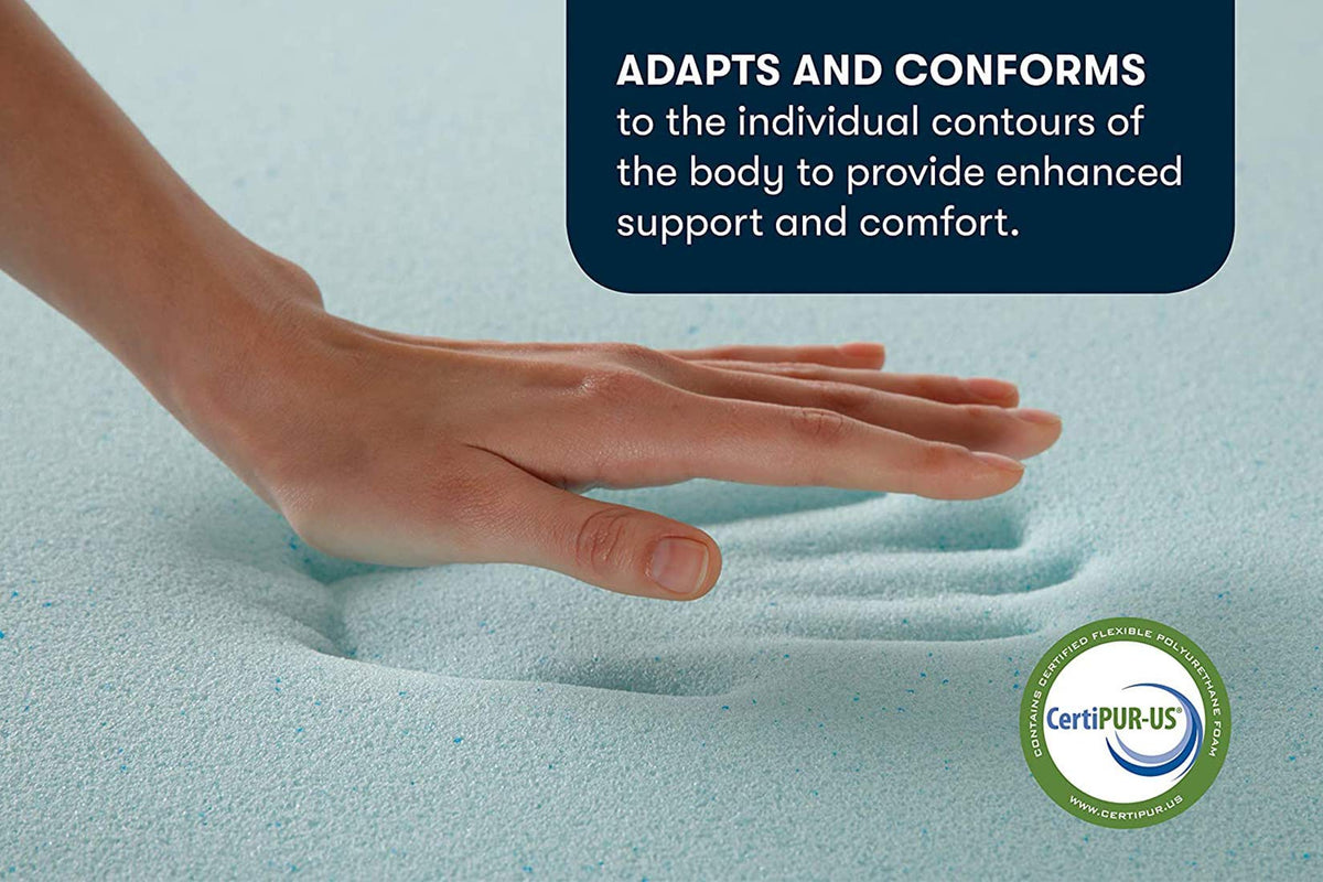 Serta contoured-support-memory-foam evenly cushions hips and shoulders