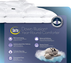 Serta Down Illusion corner loops secure the duvet cover in place.