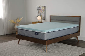 Serta-full-size-blue-cover-topper showcases a calming, cooling surface