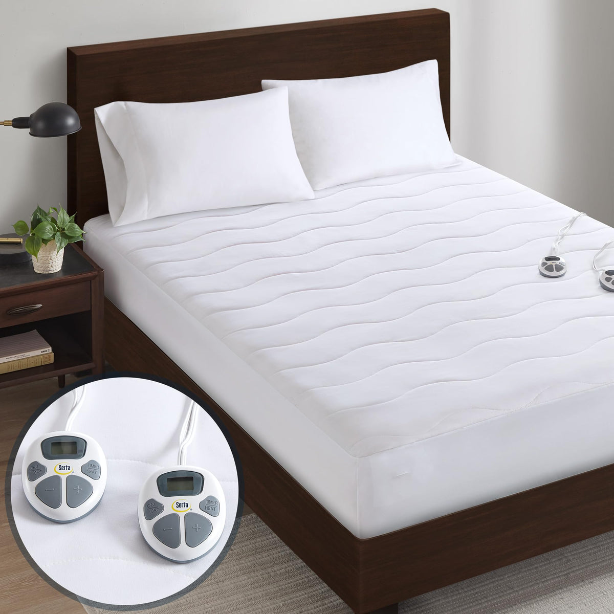 Serta heated mattress pad king-size main image showing warmth and fit