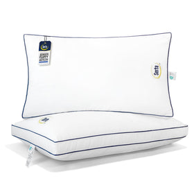 Serta Hotel Collection king pillows front view showing balanced support for all sleep positions.