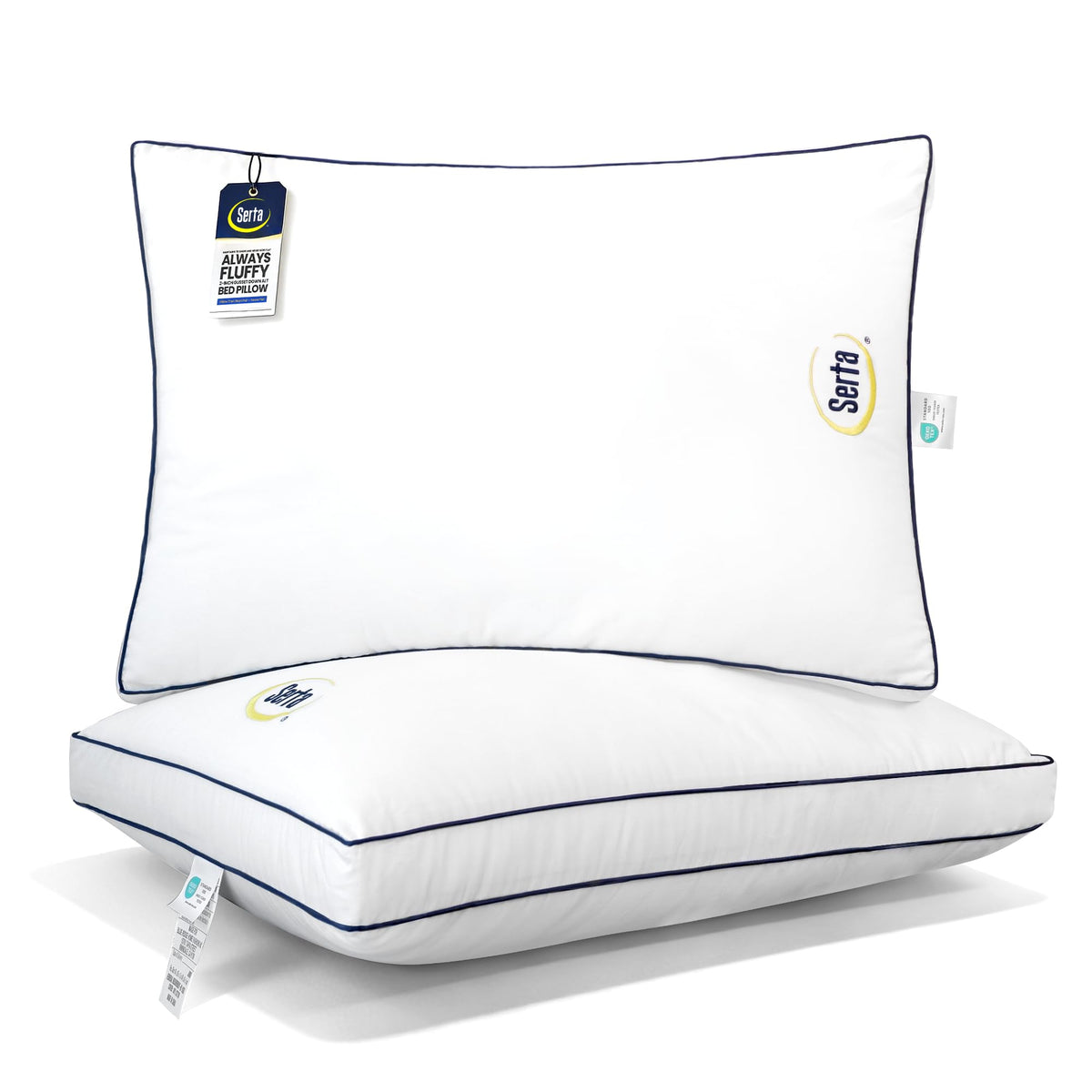 Serta Hotel Collection pillow queen front view showing plush loft and smooth surface for daily comfort
