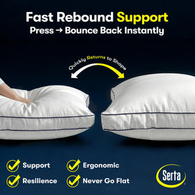 Serta Hotel Collection pillow queen gusset detail highlighting structured edge