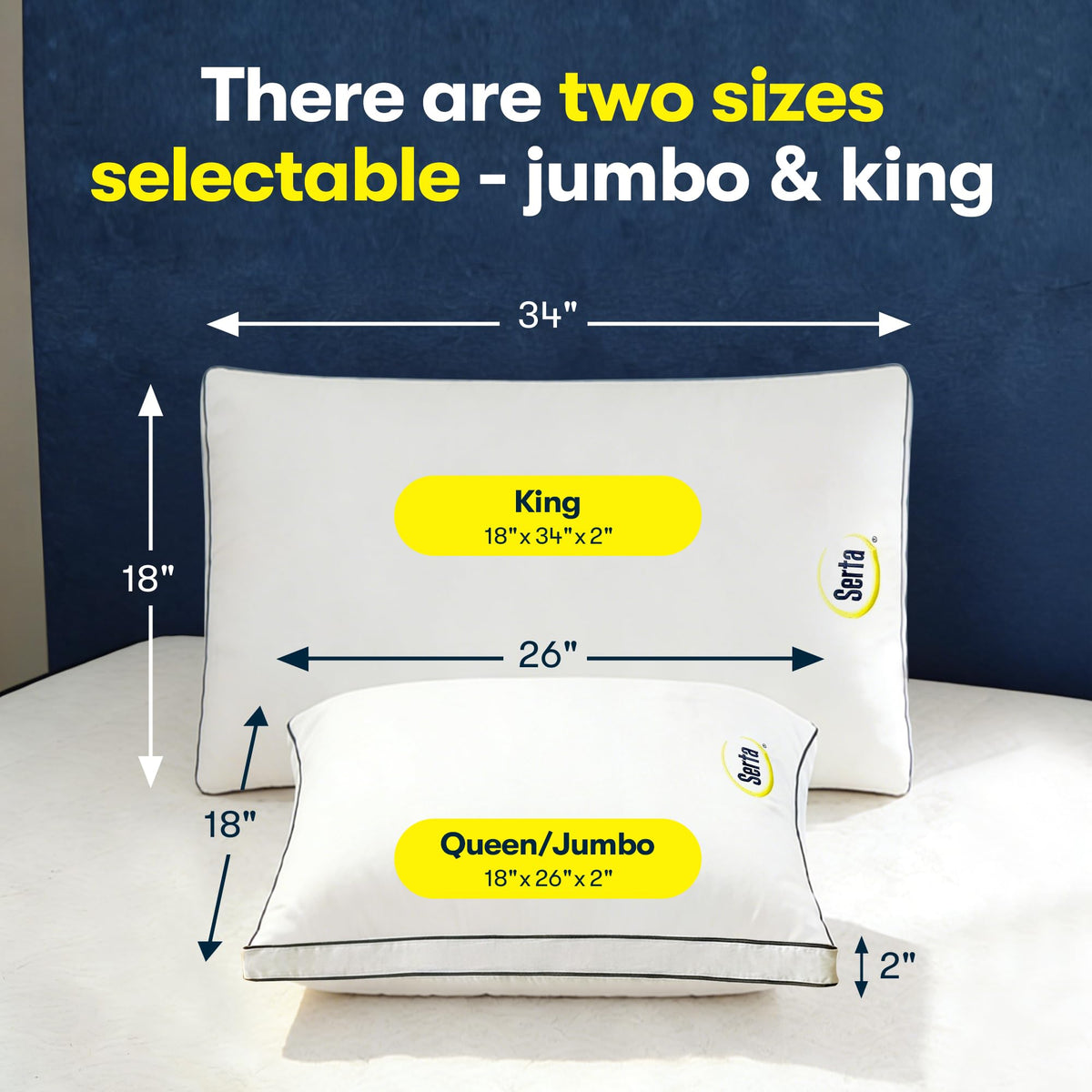 Serta Hotel Collection pillow queen machine washable for easy care