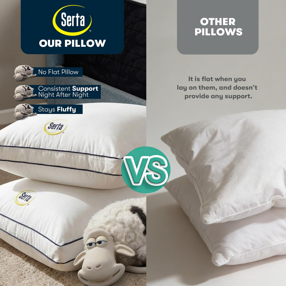 Serta Hotel Collection pillow queen side sleepers use demonstrates versatile support