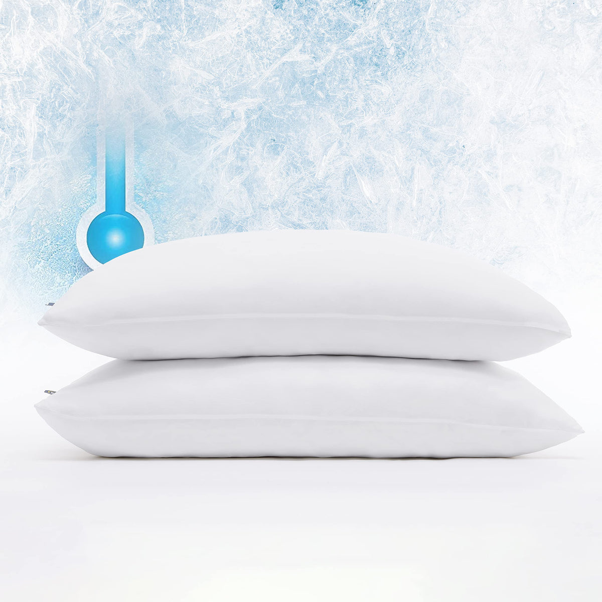 Power Chill pillow protector by Serta with knife-edge zipper for dust and dirt protection.