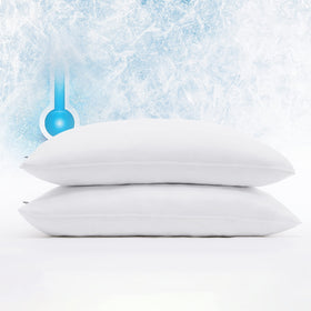 Power Chill pillow protector by Serta with knife-edge zipper for dust and dirt protection.