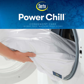 Machine washable Serta Power Chill queen mattress cover for easy care