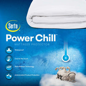3M Scotchgard protection on Serta Power Chill queen cover reduces stains and odors