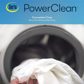 Serta Power Clean diamond-quilted pattern adds comfort and a neat look