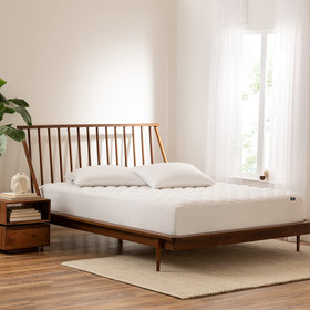 Serta Power Clean mattress pad protector with waterproof cover for a dry, fresh sleep.