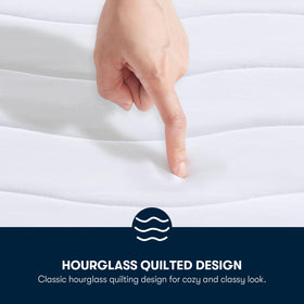 Serta soft microfiber cover close-up highlighting comfortable fabric