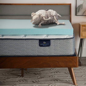 Serta ThermaGel cooling topper on bed for a cooler night.