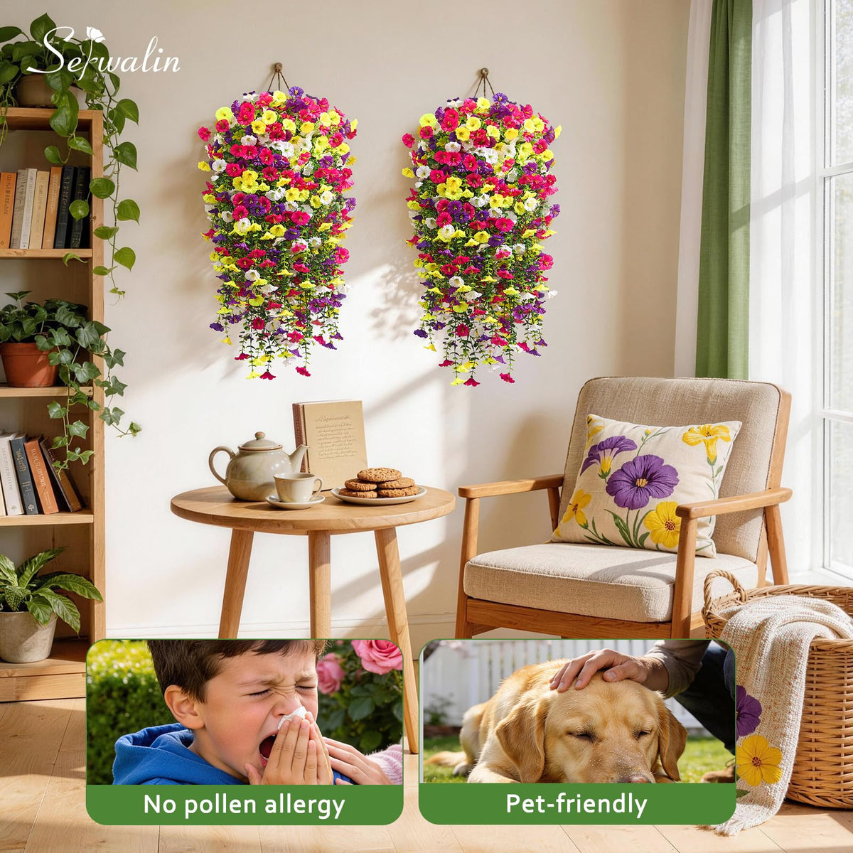 Serwalin bendable stems for versatile hanging decor with four-piece set.