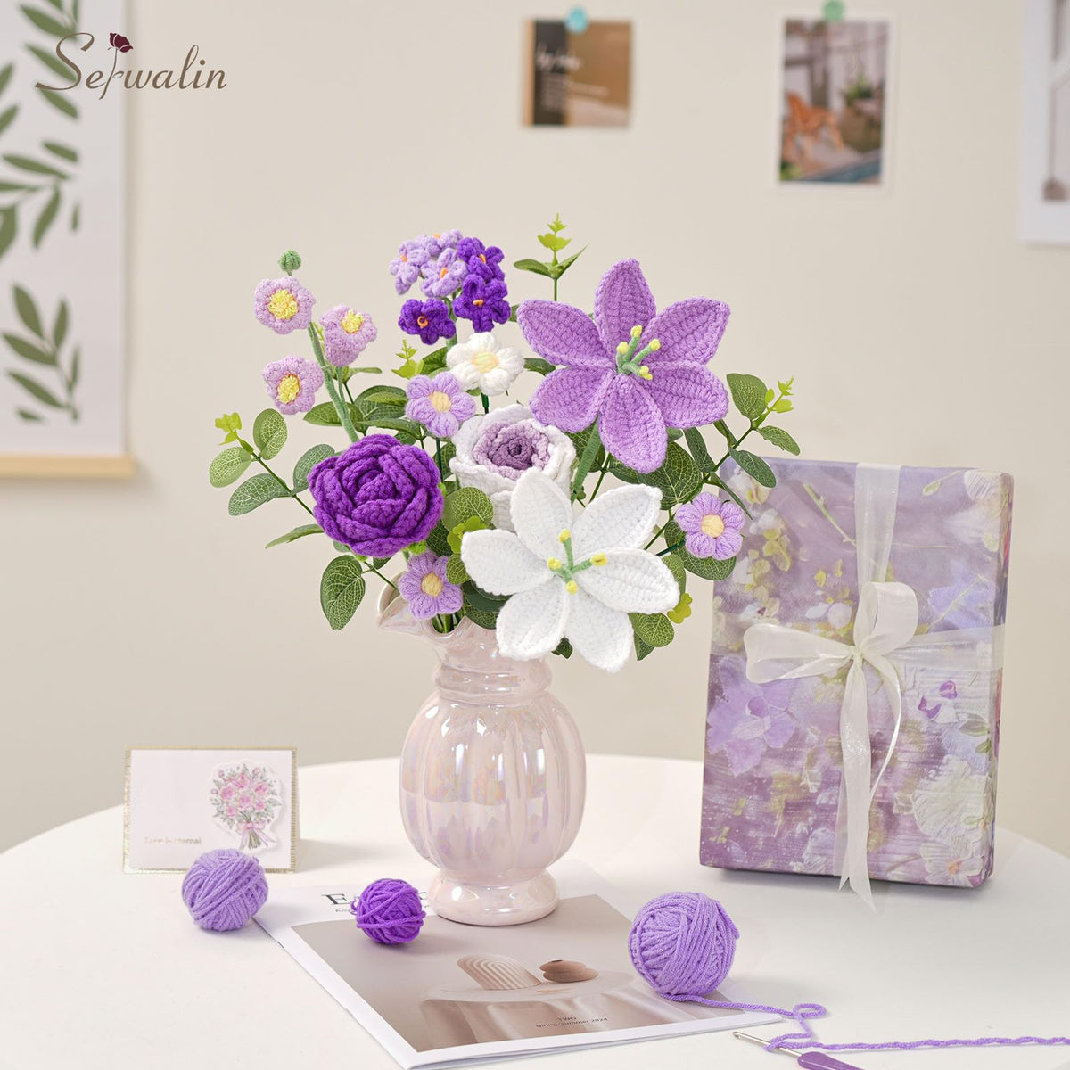 Serwalin bouquet width 11.7 inches for balanced arrangement
