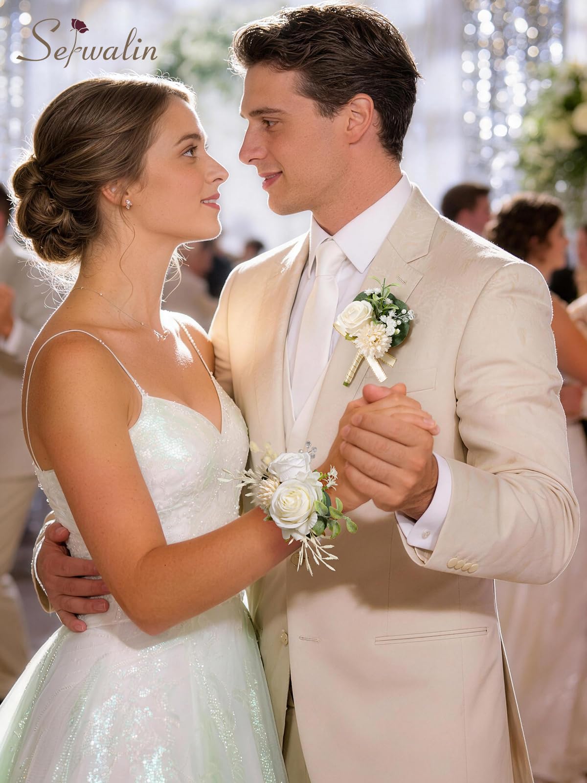Serwalin boutonniere for men close-up, refined wedding party styling