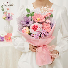 Serwalin detailed texture with rose, daisy, eucalyptus accents.