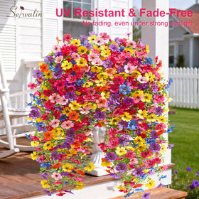 Serwalin realistic texture blooms enhance porch decor with easy styling.