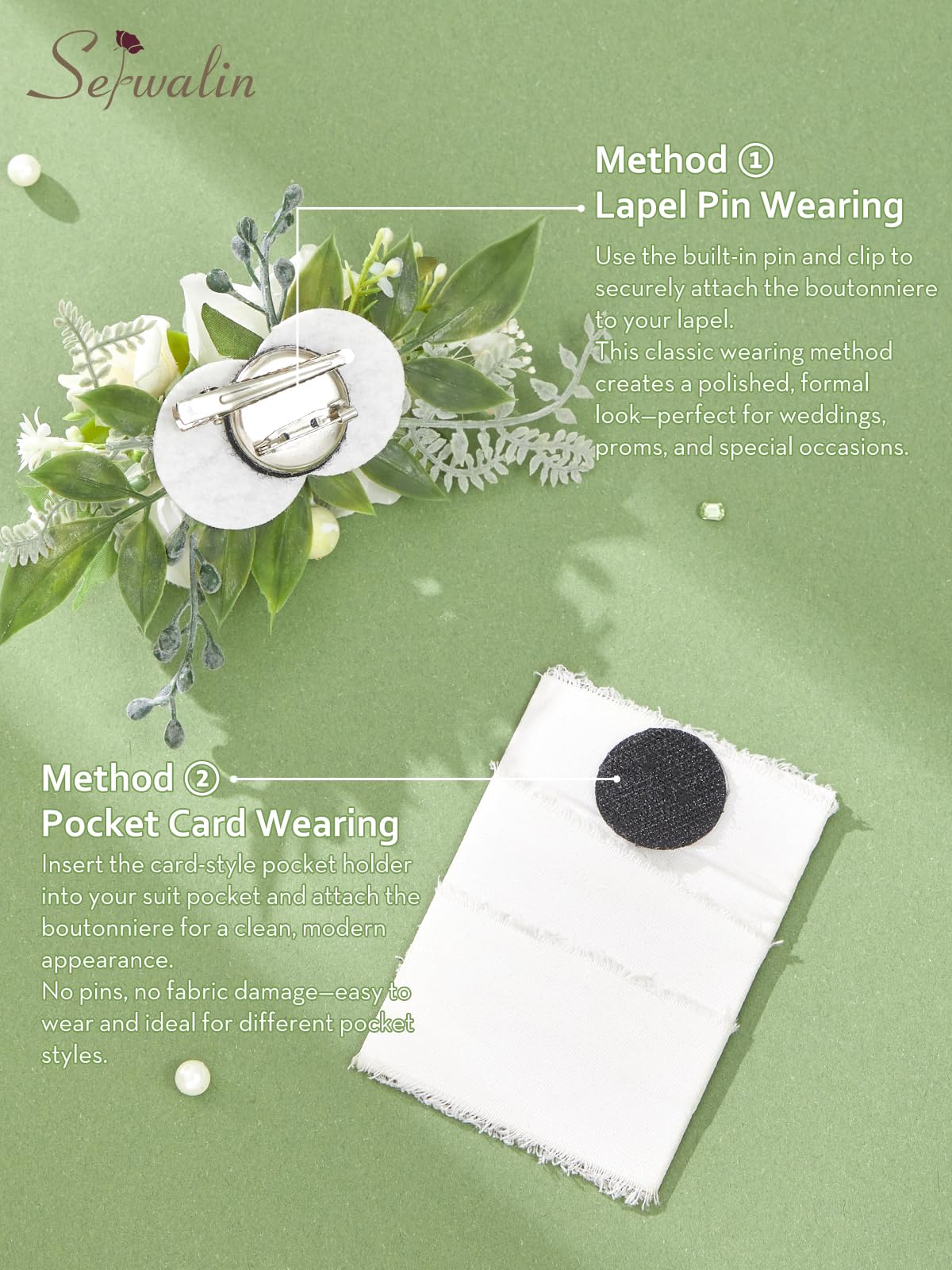 Serwalin durable silk flowers maintain shape from ceremony to photos outdoors.
