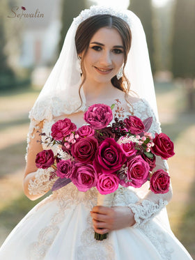 Serwalin PE burgundy flowers provide lasting color for home decor and events