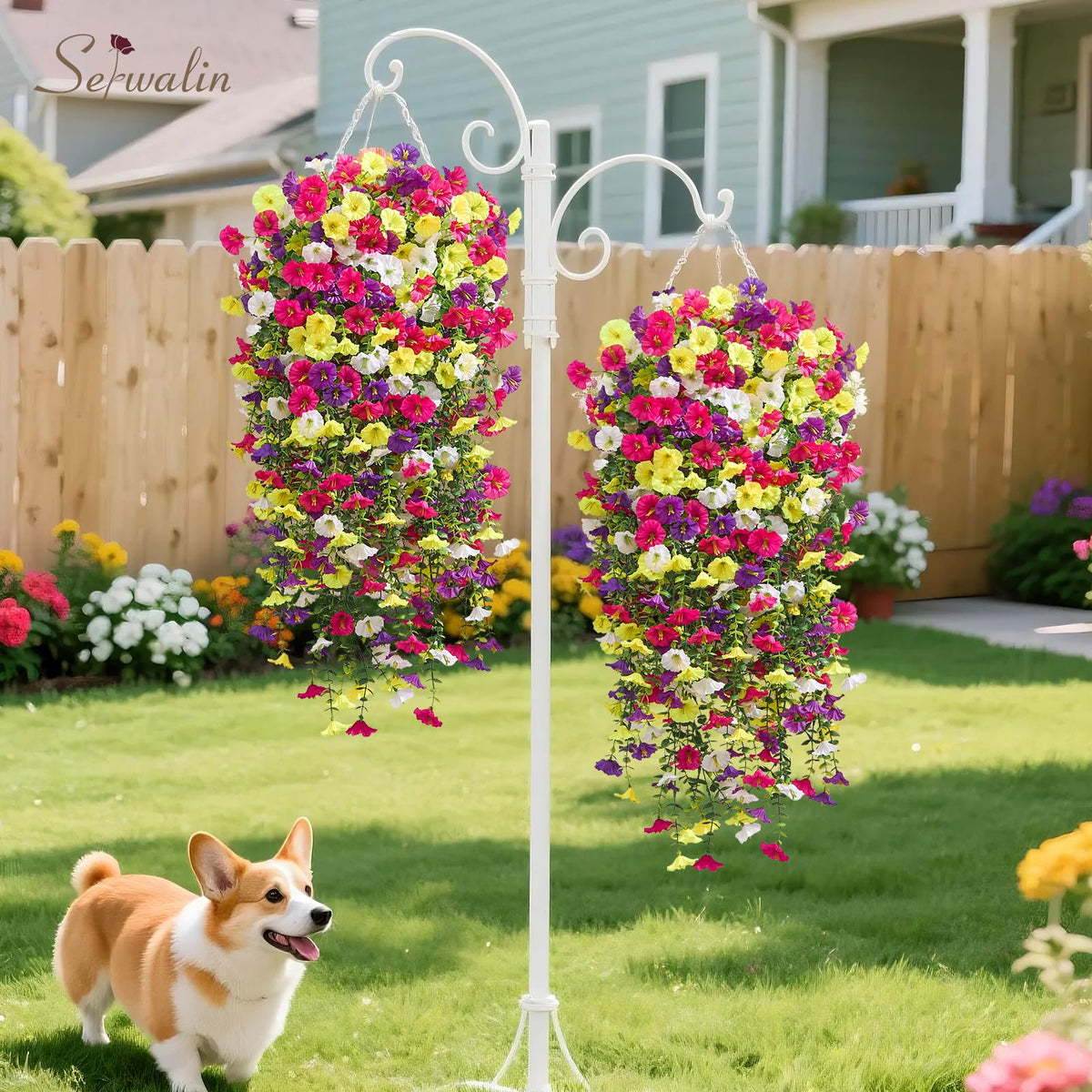 Serwalin silk morning glory blooms for outdoor planters with realistic texture.