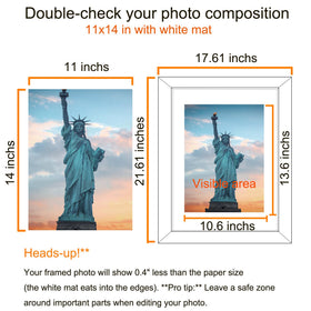 SESEAT 16x20 frame no mat display, suitable for larger prints.