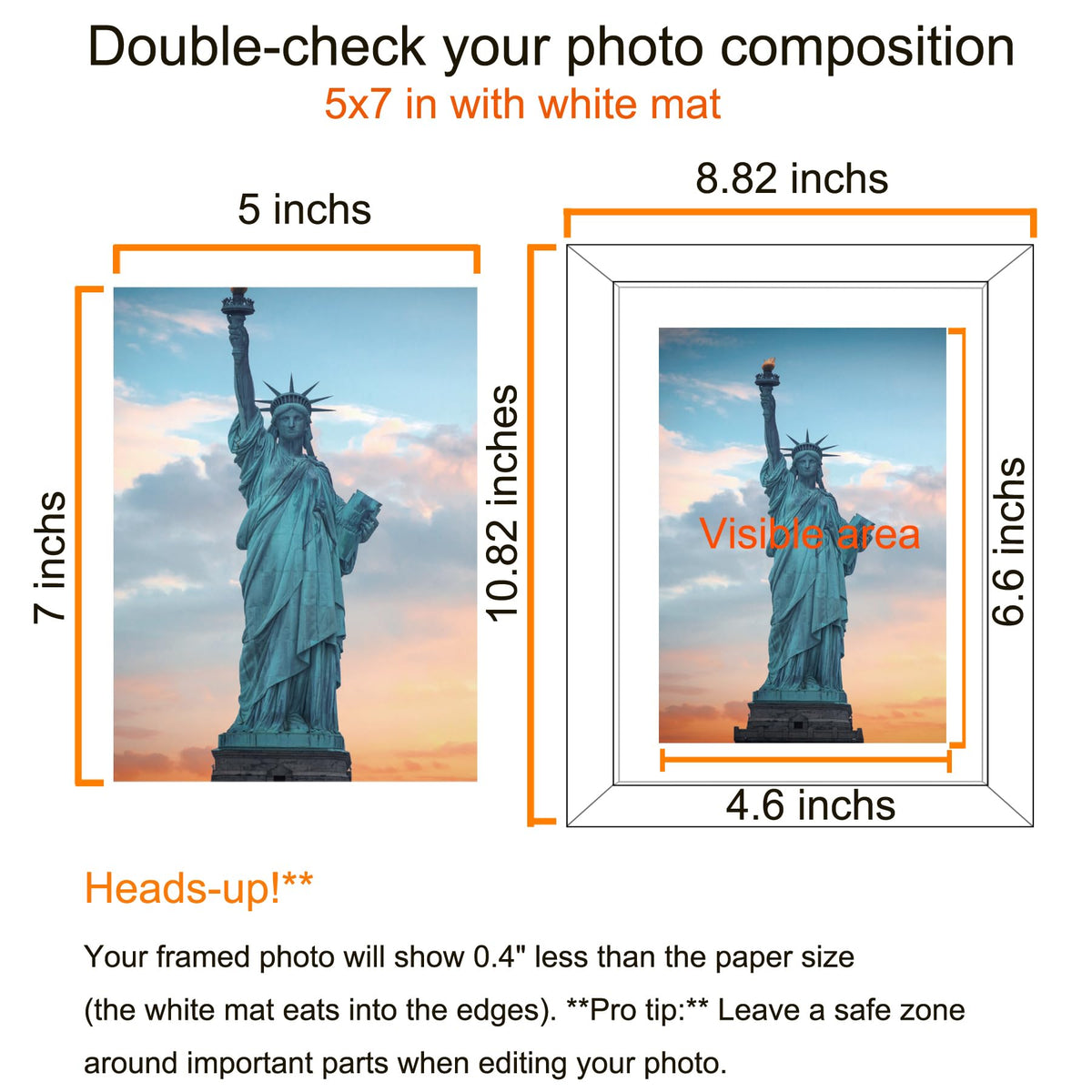 SESEAT 8x10 frame with mat insert for 5x7 photos, versatile display.