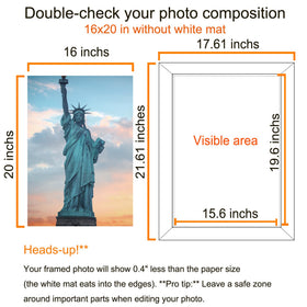 SESEAT frame with mat inside for crisp 11x14 photo presentation.