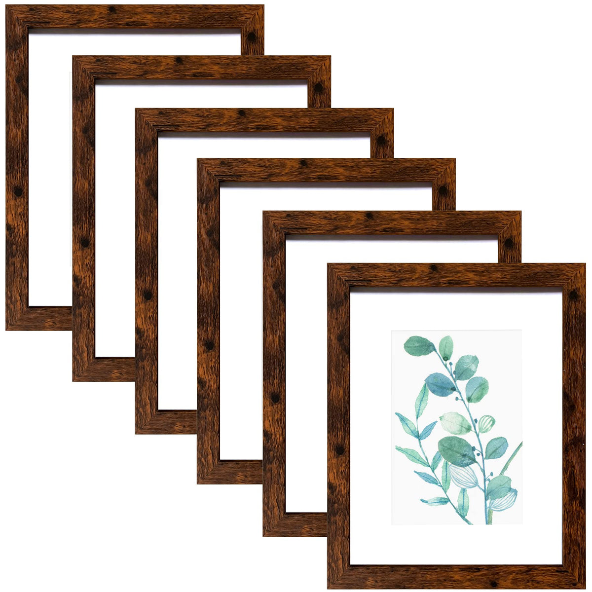 SESEAT 8x10 frame in dark brown on wall with clean display