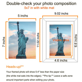 SESEAT 8x10 frame on tabletop holding memories in a vertical or horizontal layout.